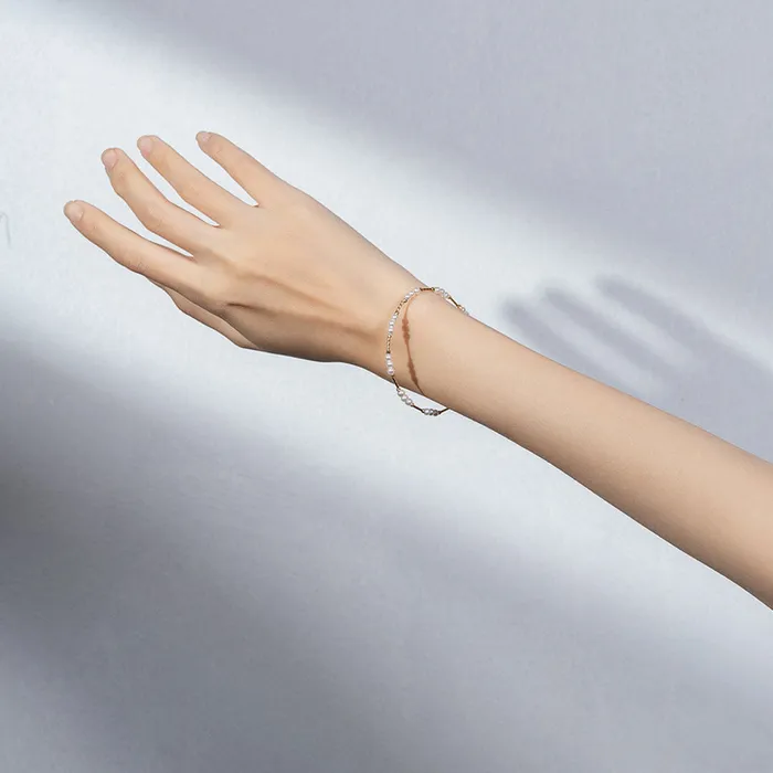 Bracelets Pearly Lustre 18K Solid Gold Freshwater Pearl Bracelet KB00023