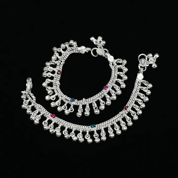 Bracelets TRIBAL ORNAMENTS 6 long Sterling silver customized baby anklets stunning hanging waved jingling bells charming noisy ankle bracelet kids jewelry ank408