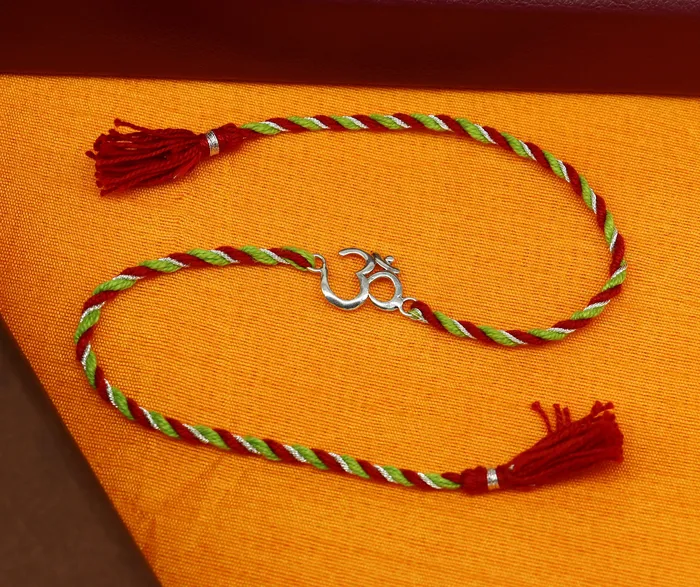 Bracelets TRIBAL ORNAMENTS 925 sterling silver handmade custom made Rakhi Bracelet Exclusive Vintage OM Aum design size free Bracelet for Rakshabandhan rk21