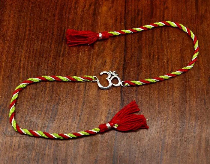 Bracelets TRIBAL ORNAMENTS 925 sterling silver handmade custom made Rakhi Bracelet Exclusive Vintage OM Aum design size free Bracelet for Rakshabandhan rk21