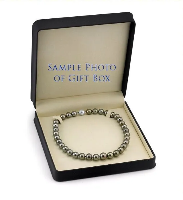 Bright Silver Tahitian True Round Pearl Necklace 100120mm AAAA Quality spt Necklaces