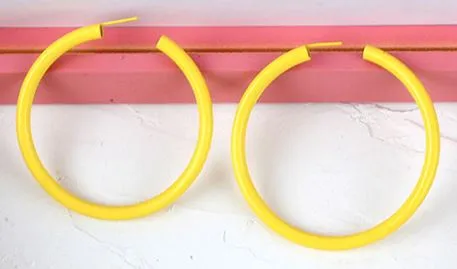 E250 Yellow Hoop Earrings 02 Earrings