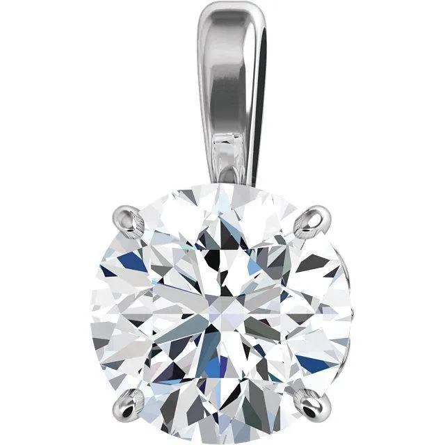 Fire Brilliance Necklaces Round Moissanite 4 Prong Vintage Scroll Pendant Fire Brilliance Necklaces Round Moissanite 4 Prong Vintage Scroll Pendant