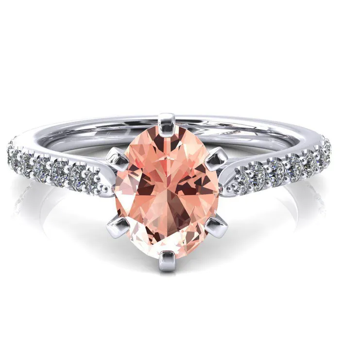 Fire Brilliance Rings Kelsy Oval Champagne Sapphire 6 Prong 34 Shared Scalloped Inverted Cathedral Ring Fire Brilliance Rings Kelsy Oval Champagne Sapphire 6 Prong 34 Shared Scalloped Inverted Cathedral Ring
