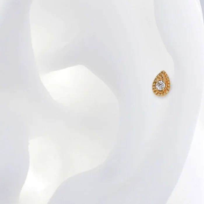 Iris Studios Earrings Beaded Drop with Gem