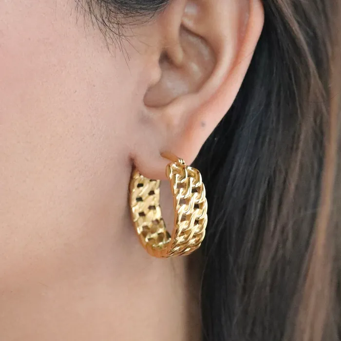 Jewelvers 18K GoldFilled Braided Large Hoop Earrings for Women Earrings