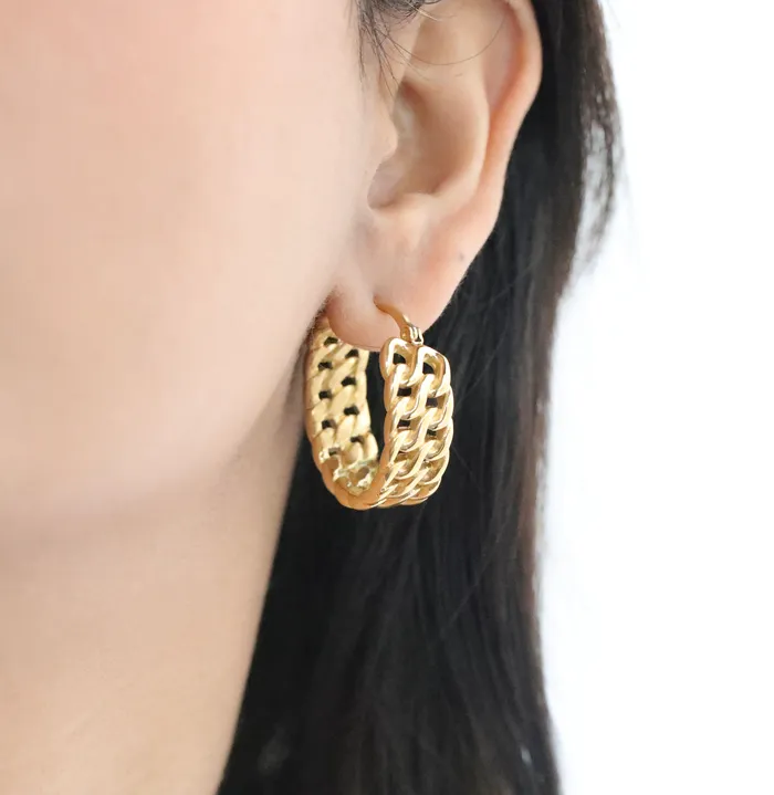 Jewelvers 18K GoldFilled Braided Large Hoop Earrings for Women Earrings