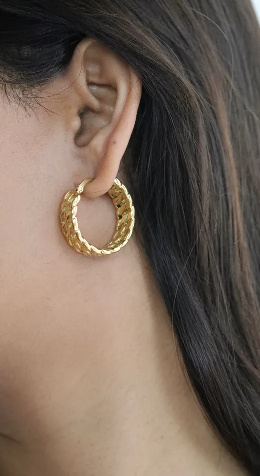Jewelvers 18K GoldFilled Braided Large Hoop Earrings for Women Earrings
