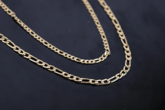Jewelvers 18K GoldFilled Double Layer Figaro Link Chain Necklace Necklaces Jewelvers 18K GoldFilled Double Layer Figaro Link Chain Necklace Necklaces