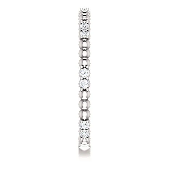Kenla Round Diamond or Moissanite 34 Eternity 4 Prongs Beads Wedding Anniversary Band Fire Brilliance Rings