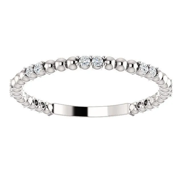 Kenla Round Diamond or Moissanite 34 Eternity 4 Prongs Beads Wedding Anniversary Band Fire Brilliance Rings