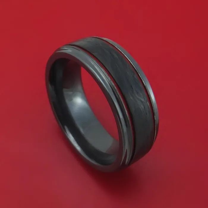 Lashbrook Black Zirconium and Forged Carbon Fiber Ring with Cerakote Accents Rings Lashbrook Black Zirconium and Forged Carbon Fiber Ring with Cerakote Accents Rings