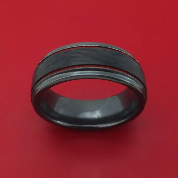 Lashbrook Black Zirconium and Forged Carbon Fiber Ring with Cerakote Accents Rings Lashbrook Black Zirconium and Forged Carbon Fiber Ring with Cerakote Accents Rings