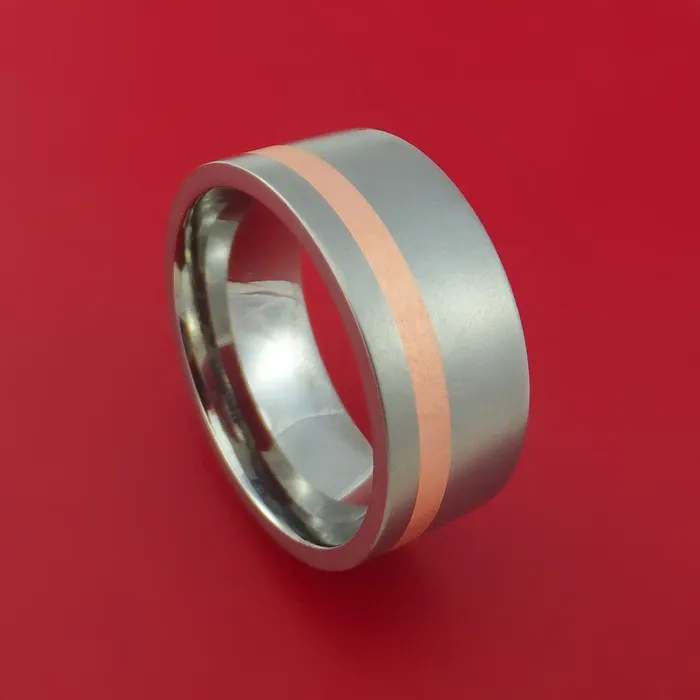 Lashbrook Rings Wide Titanium Ring with Copper Inlay Custom Made Band