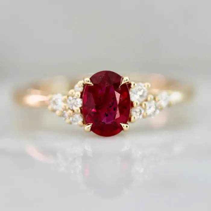 Maraschino Oval Cut Red Ruby Ring Justine Quintal Jewellery Rings