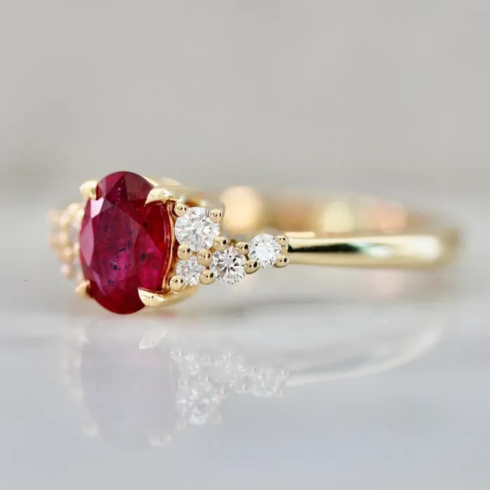 Maraschino Oval Cut Red Ruby Ring Justine Quintal Jewellery Rings