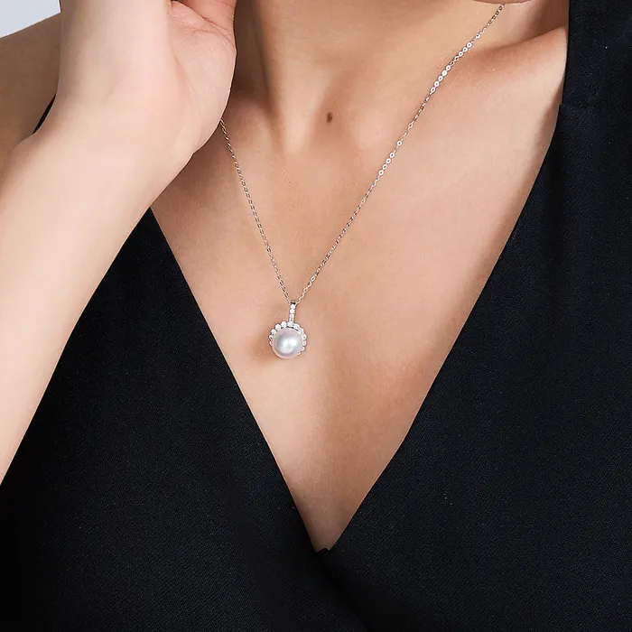 Necklaces Pearly Lustre 18K Solid Gold Australian White South Sea Pearl Necklace KN00230