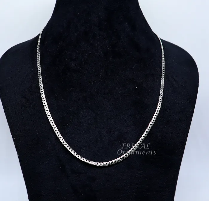 Necklaces TRIBAL ORNAMENTS 3 mm 18 to 24 long chain 925 sterling silver handmade unique style chain necklace chain oxidized silver trendy chain ch166