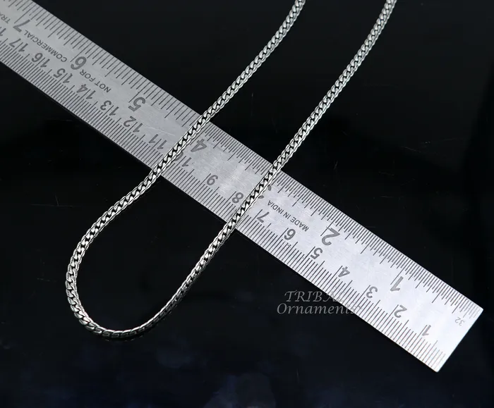 Necklaces TRIBAL ORNAMENTS 3 mm 18 to 24 long chain 925 sterling silver handmade unique style chain necklace chain oxidized silver trendy chain ch166