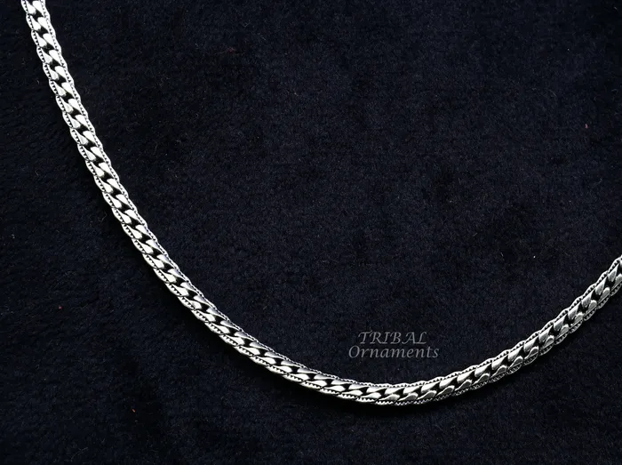 Necklaces TRIBAL ORNAMENTS 3 mm 18 to 24 long chain 925 sterling silver handmade unique style chain necklace chain oxidized silver trendy chain ch166