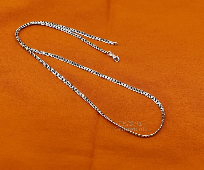 Necklaces TRIBAL ORNAMENTS 3 mm 18 to 24 long chain 925 sterling silver handmade unique style chain necklace chain oxidized silver trendy chain ch166