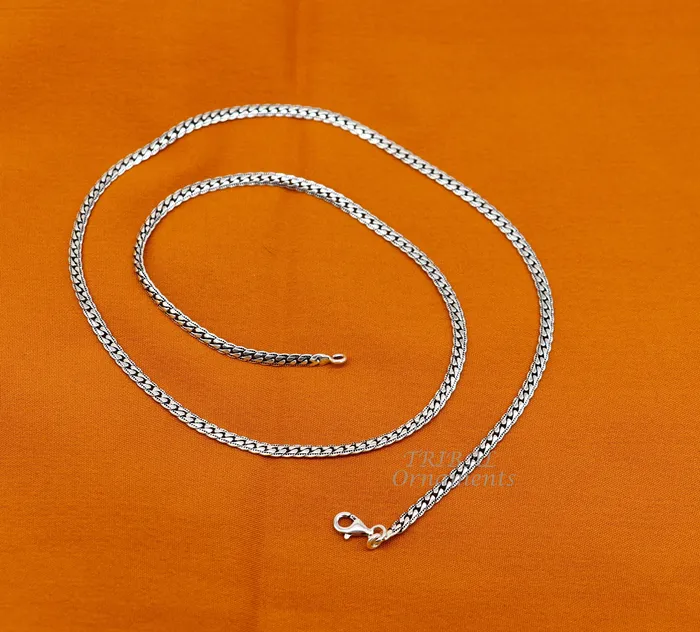 Necklaces TRIBAL ORNAMENTS 3 mm 18 to 24 long chain 925 sterling silver handmade unique style chain necklace chain oxidized silver trendy chain ch166