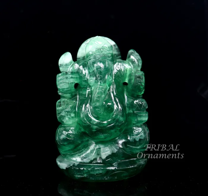 Necklaces TRIBAL ORNAMENTS Lord Ganesha handcrafted Natural Fluorite stone statue figurine home temple God Ganesha stone sculpture for wealth and prosperity stna02 Necklaces TRIBAL ORNAMENTS Lord Ganesha handcrafted Natural Fluorite stone statue figurine home temple God Ganesha stone sculpture for wealth and prosperity stna02