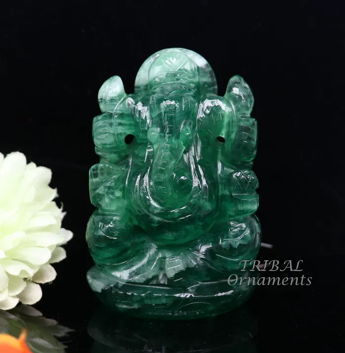 Necklaces TRIBAL ORNAMENTS Lord Ganesha handcrafted Natural Fluorite stone statue figurine home temple God Ganesha stone sculpture for wealth and prosperity stna02 Necklaces TRIBAL ORNAMENTS Lord Ganesha handcrafted Natural Fluorite stone statue figurine home temple God Ganesha stone sculpture for wealth and prosperity stna02