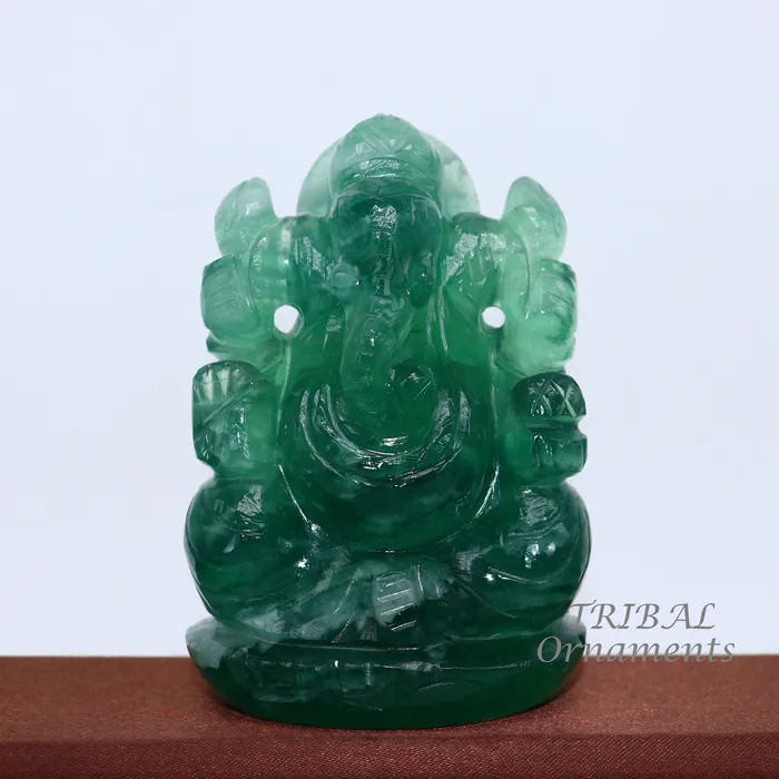 Necklaces TRIBAL ORNAMENTS Lord Ganesha handcrafted Natural Fluorite stone statue figurine home temple God Ganesha stone sculpture for wealth and prosperity stna02 Necklaces TRIBAL ORNAMENTS Lord Ganesha handcrafted Natural Fluorite stone statue figurine home temple God Ganesha stone sculpture for wealth and prosperity stna02
