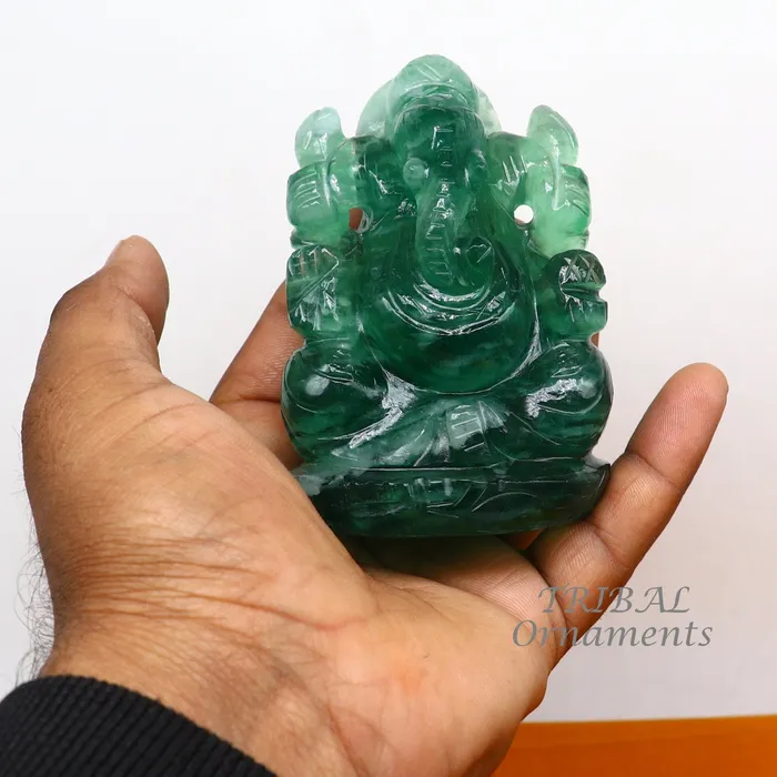 Necklaces TRIBAL ORNAMENTS Lord Ganesha handcrafted Natural Fluorite stone statue figurine home temple God Ganesha stone sculpture for wealth and prosperity stna02 Necklaces TRIBAL ORNAMENTS Lord Ganesha handcrafted Natural Fluorite stone statue figurine home temple God Ganesha stone sculpture for wealth and prosperity stna02