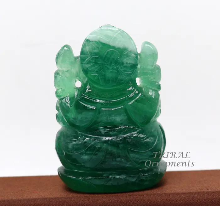 Necklaces TRIBAL ORNAMENTS Lord Ganesha handcrafted Natural Fluorite stone statue figurine home temple God Ganesha stone sculpture for wealth and prosperity stna02 Necklaces TRIBAL ORNAMENTS Lord Ganesha handcrafted Natural Fluorite stone statue figurine home temple God Ganesha stone sculpture for wealth and prosperity stna02