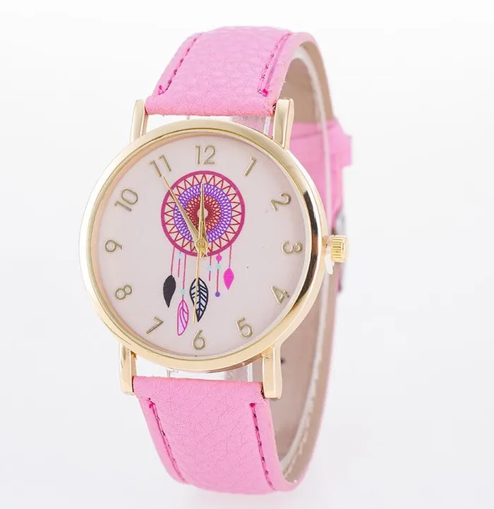 Necklaces W561 Light Pink Pink Face Dreamcatcher Collection Quartz Watch POLLY