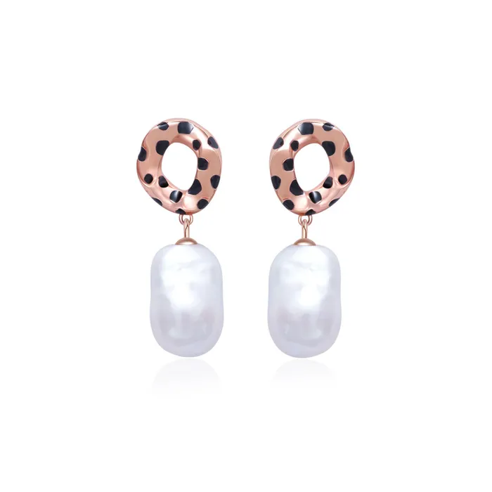 Pearly Lustre Earrings Baroque Pearl Earrings WE00776 SAFARI