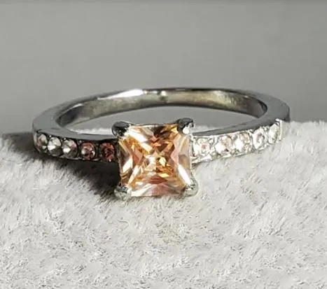 Rings alice R703 Silver Champagne Gem Rhinestone Ring