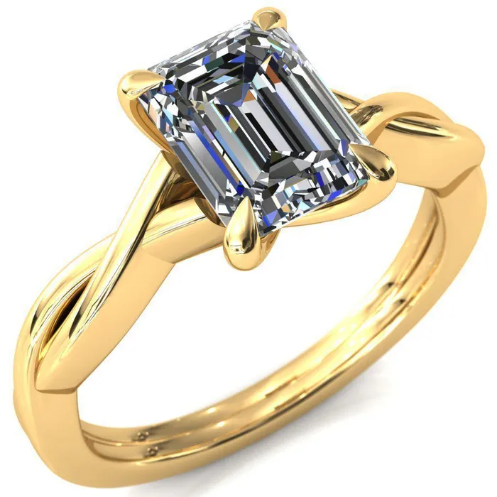 Rings Fire Brilliance Lucia Emerald Moissanite 4 Claw Prong 12 Infinity Solitaire Ring Engagement Ring Rings Fire Brilliance Lucia Emerald Moissanite 4 Claw Prong 12 Infinity Solitaire Ring Engagement Ring