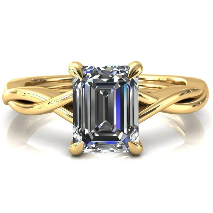 Rings Fire Brilliance Lucia Emerald Moissanite 4 Claw Prong 12 Infinity Solitaire Ring Engagement Ring