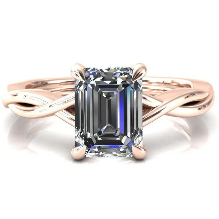 Rings Fire Brilliance Lucia Emerald Moissanite 4 Claw Prong 12 Infinity Solitaire Ring Engagement Ring