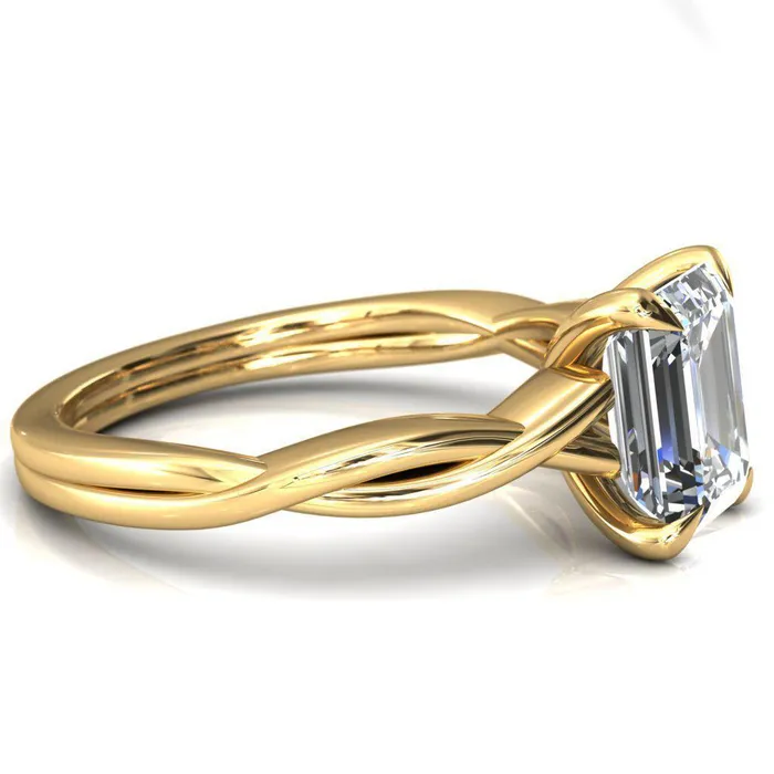 Rings Fire Brilliance Lucia Emerald Moissanite 4 Claw Prong 12 Infinity Solitaire Ring Engagement Ring