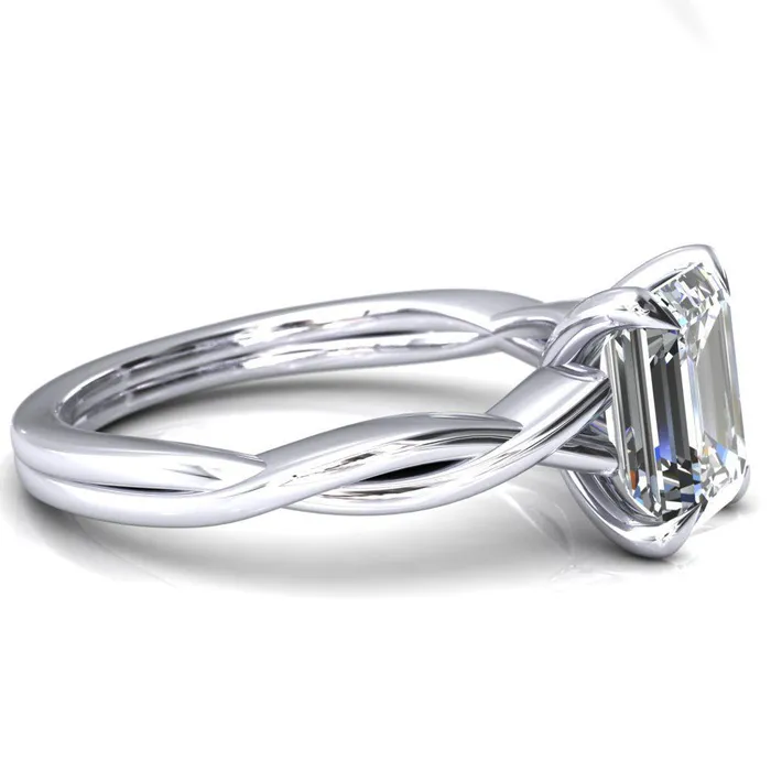 Rings Fire Brilliance Lucia Emerald Moissanite 4 Claw Prong 12 Infinity Solitaire Ring Engagement Ring