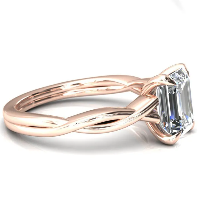 Rings Fire Brilliance Lucia Emerald Moissanite 4 Claw Prong 12 Infinity Solitaire Ring Engagement Ring