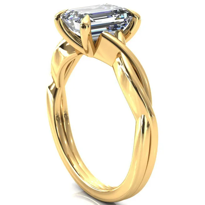 Rings Fire Brilliance Lucia Emerald Moissanite 4 Claw Prong 12 Infinity Solitaire Ring Engagement Ring