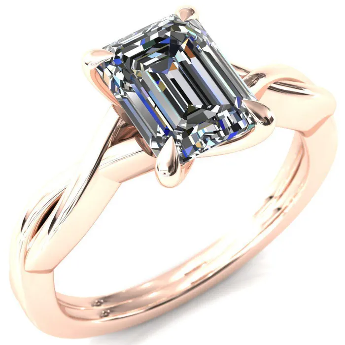 Rings Fire Brilliance Lucia Emerald Moissanite 4 Claw Prong 12 Infinity Solitaire Ring Engagement Ring