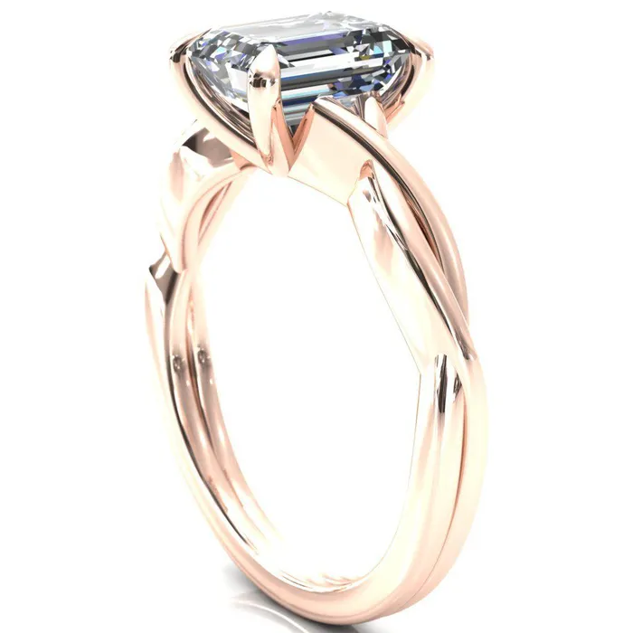Rings Fire Brilliance Lucia Emerald Moissanite 4 Claw Prong 12 Infinity Solitaire Ring Engagement Ring