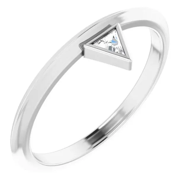 Rings Triangle Diamond Stackable Ring FIRE BRILLIANCE