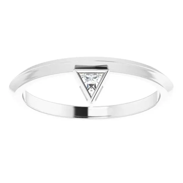 Rings Triangle Diamond Stackable Ring FIRE BRILLIANCE