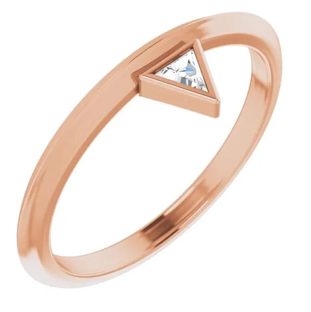 Rings Triangle Diamond Stackable Ring FIRE BRILLIANCE