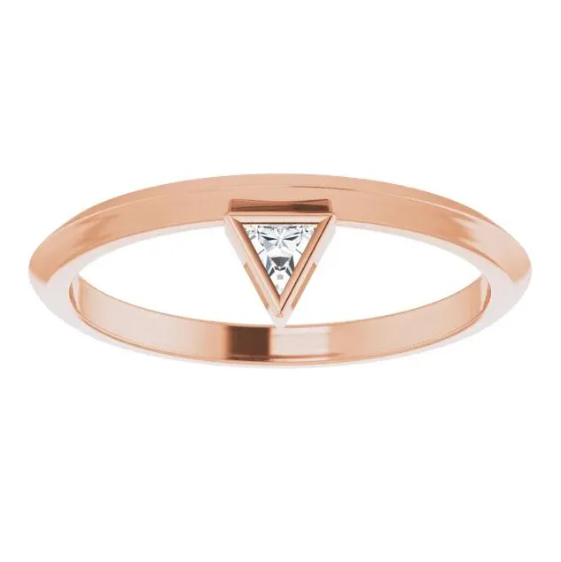 Rings Triangle Diamond Stackable Ring FIRE BRILLIANCE
