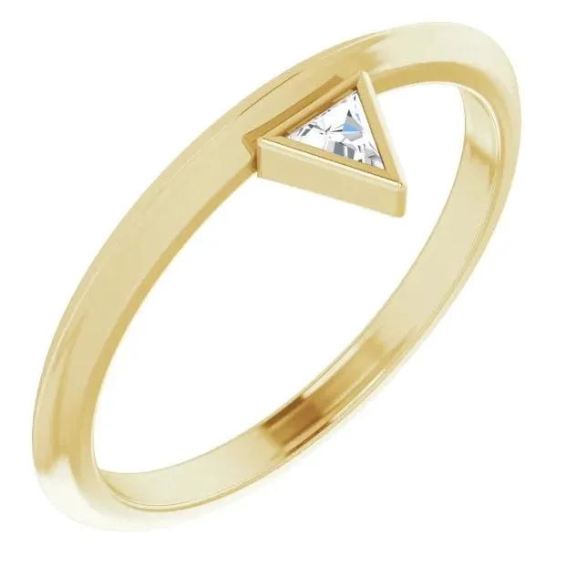 Rings Triangle Diamond Stackable Ring FIRE BRILLIANCE