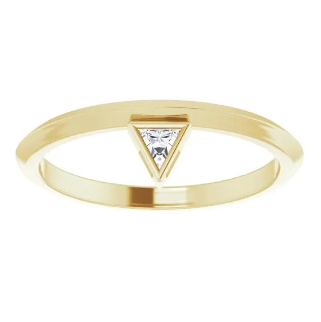 Rings Triangle Diamond Stackable Ring FIRE BRILLIANCE