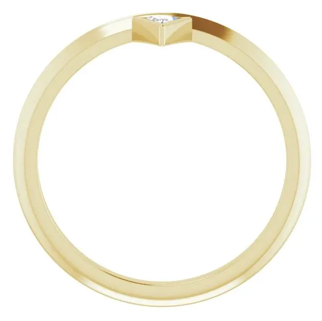 Rings Triangle Diamond Stackable Ring FIRE BRILLIANCE